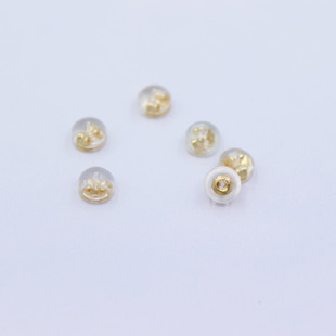 18k包金硅胶耳钉后塞耳堵透明耳饰专用耳帽diy防滑防掉高品质耳托