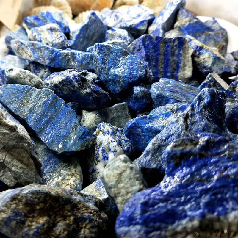 博程天然水晶原料青金石原料原石青金雕刻料珠料矿石教学标本