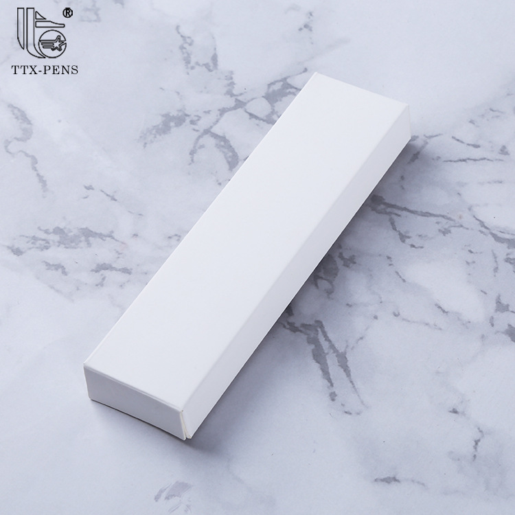 定制全白仿小米盒子悬挂式白色笔盒可印logo可满版印刷圆珠笔盒