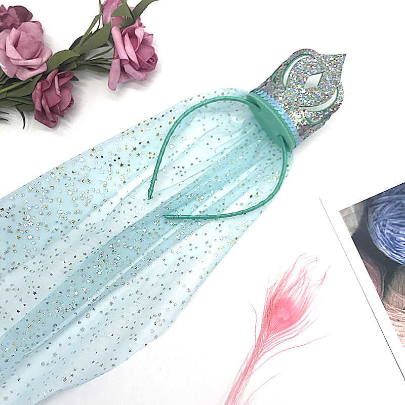 Cross-Border New Frozen Children's Birthday Crown Princess Veil Exquisite Headband/Hairpin Stage Props Hair Accessories