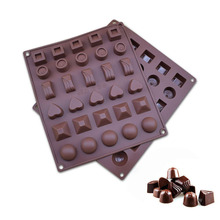 新款巧克力模 30孔巧克力 翻糖蛋糕烘焙硅胶模具 巧克力肥皂模