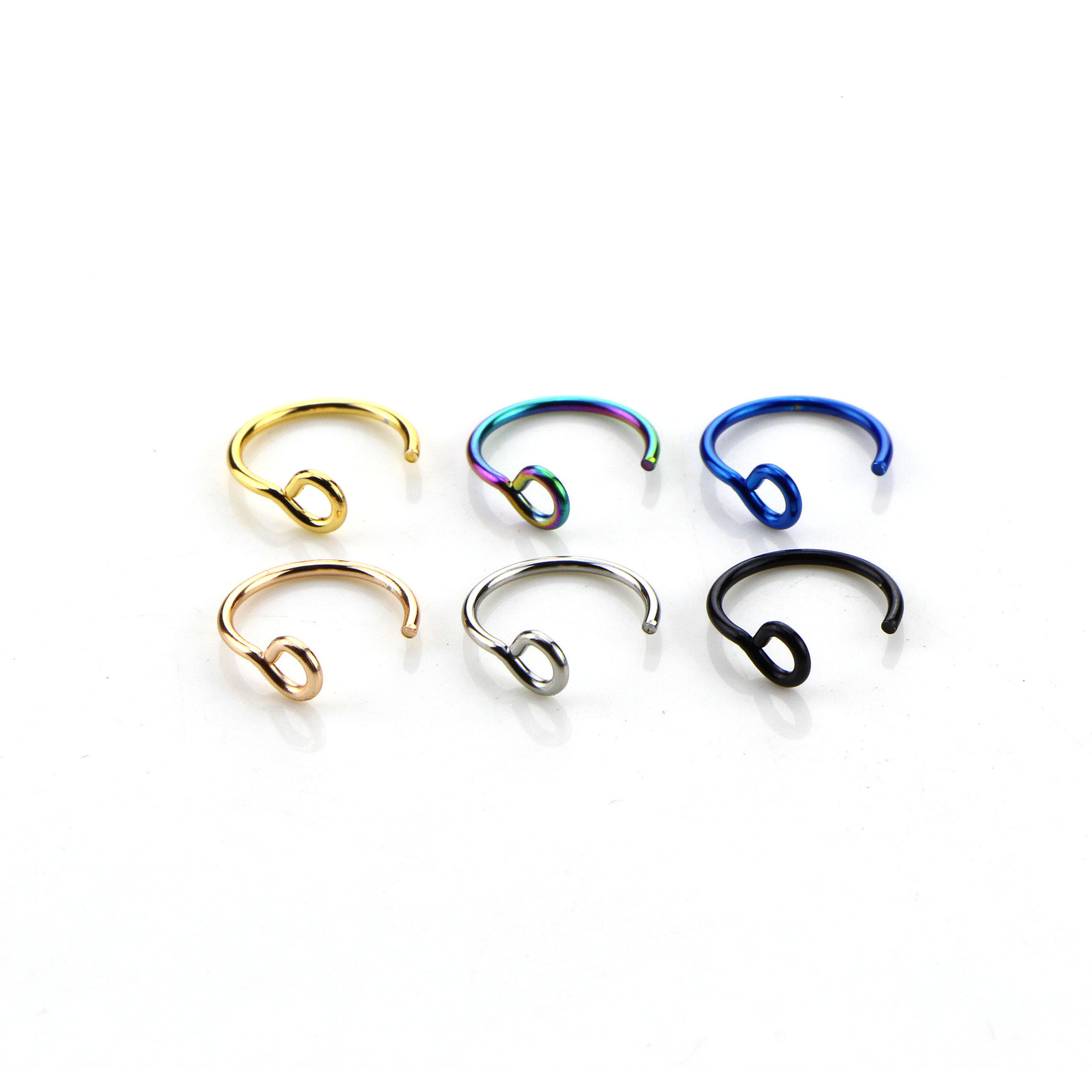 Nipple Ring Stainless Steel Nipple Ring Nipple Ring Nose Ring Nose Stud Nasal Septum European and American Piercing Jewelry U Nose Ring Human Body Puncture Single Head