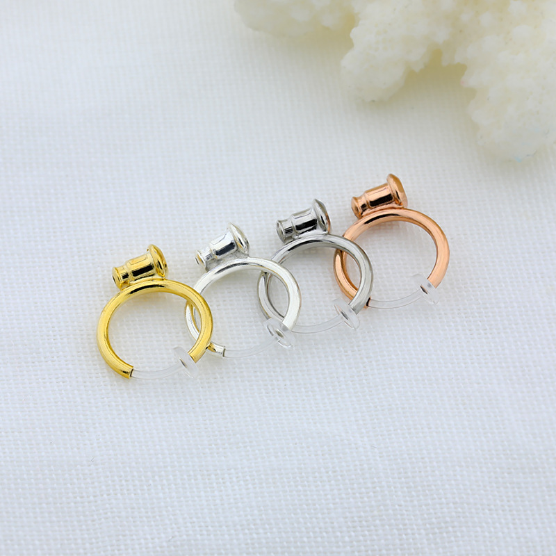 专业生产手工diy配件耳夹小饰品18k真金弹簧耳夹转换器弧线耳夹