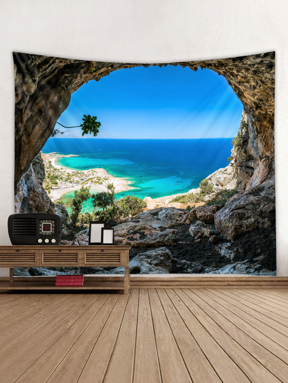 跨境爆款挂毯瀑布风景挂毯背景布壁毯挂布墙布床头装饰布挂毯批发