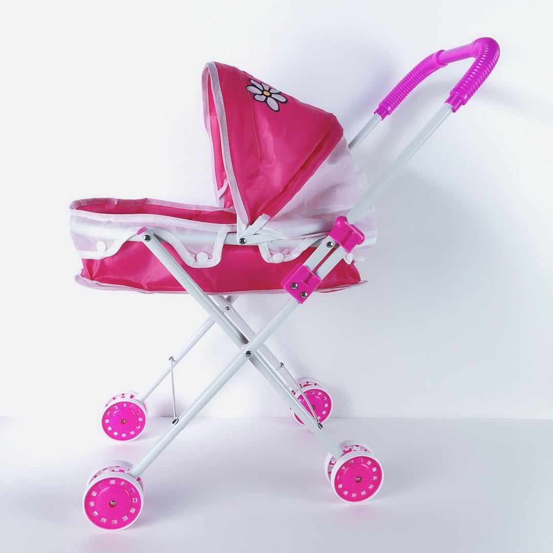 儿童玩具推车女孩过家家玩具铁杆折叠宝宝学步车玩具手推车