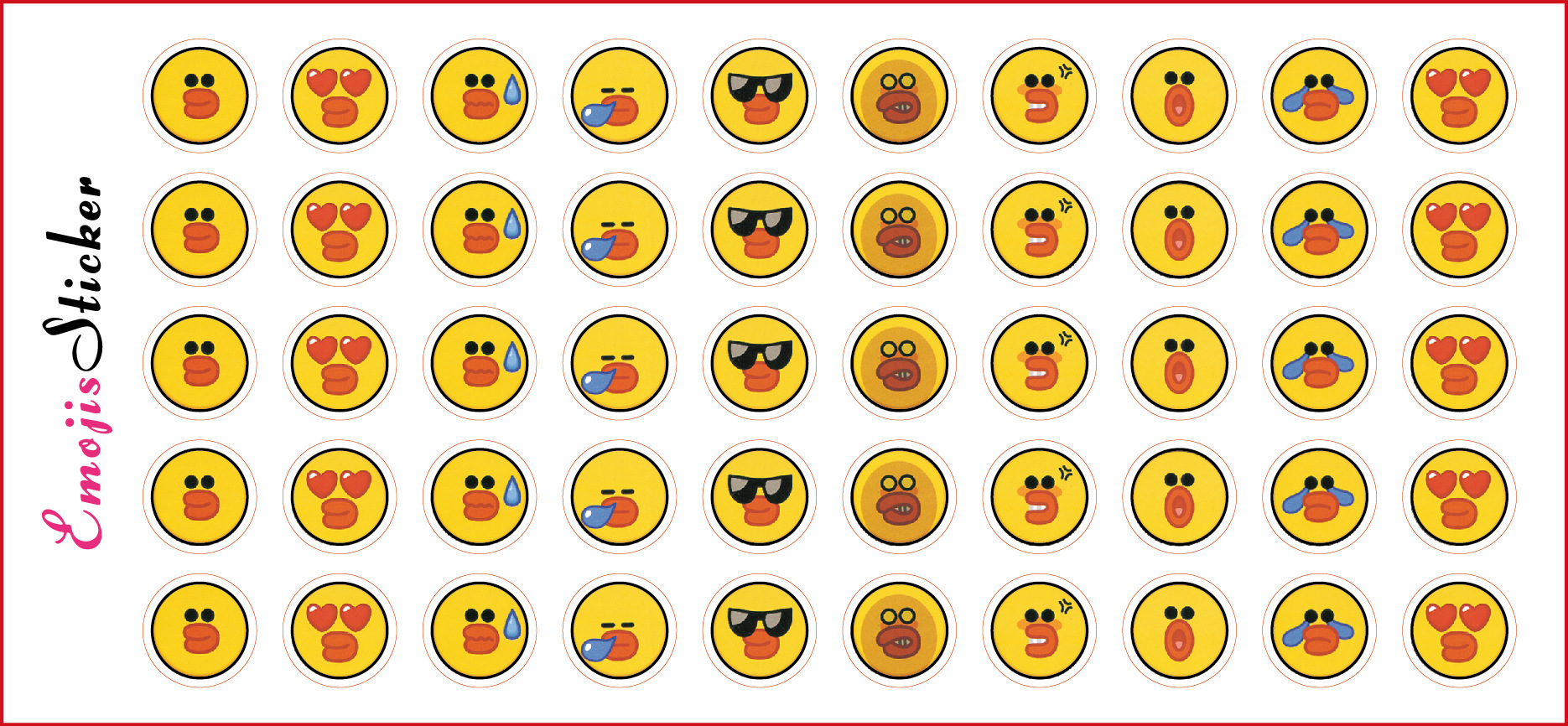 emoji表情贴纸 横版emoji贴纸 表情贴手帐手账日记diy