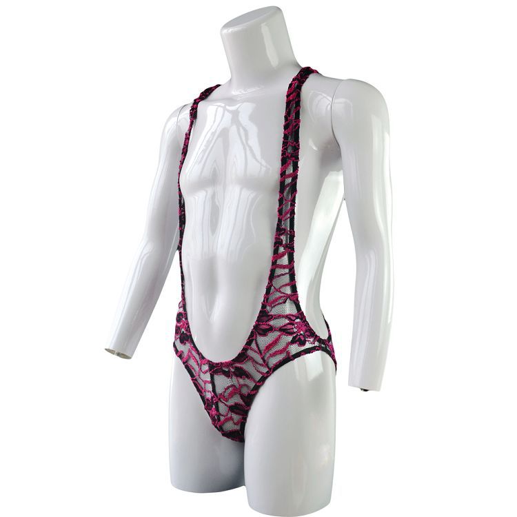 tzy906男士男式情趣内衣内裤 蕾丝连体低腰背带三角连身衣