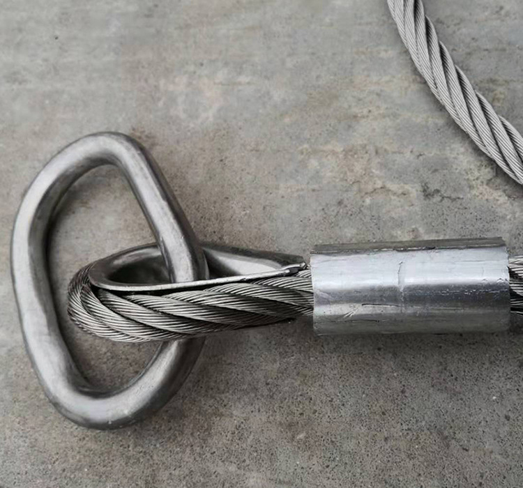 勇瑞2mm-16mm 镀锌不锈钢钢丝绳索具 压制铝套 鸡心环保护