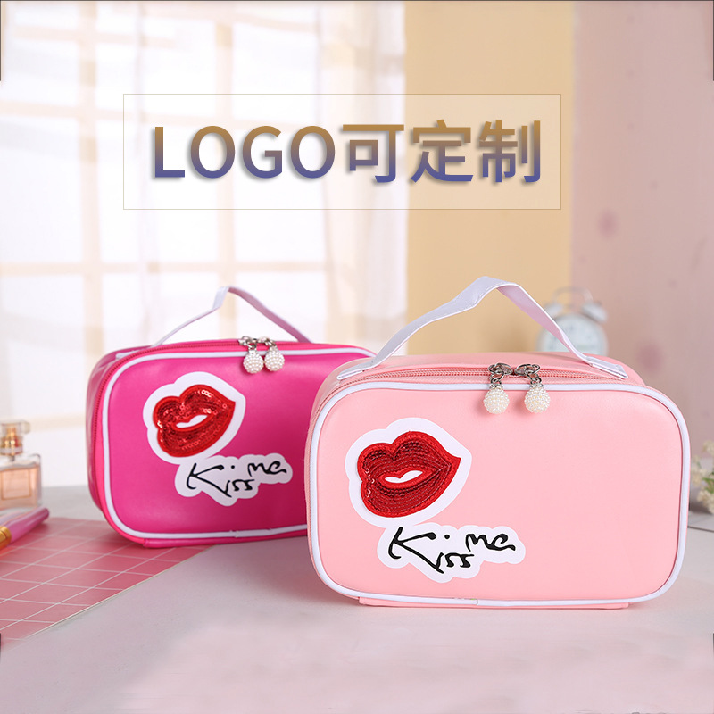 2023 New Women's Pu Cosmetic Bag Travel Toiletry Bag Cosmetic Storage Bag Large Capacity Factory Direct Supply Wholesale