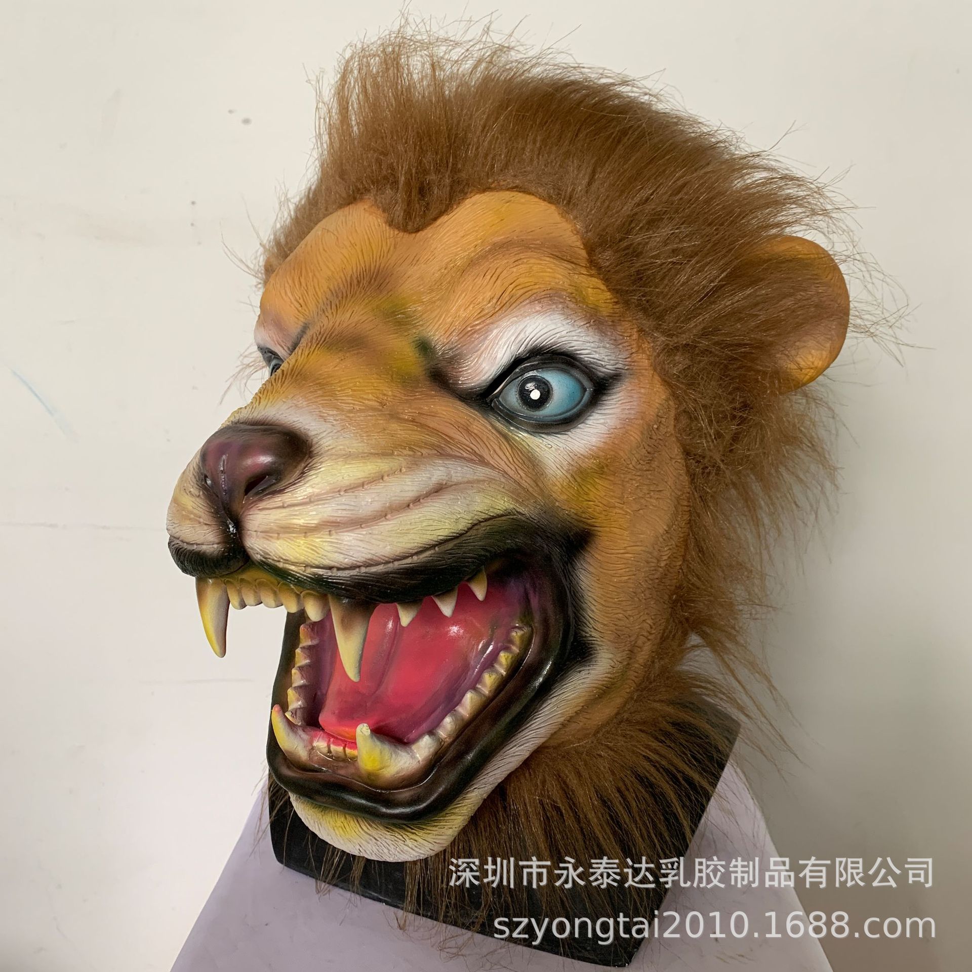 狮子王雄狮 动物乳胶面具 狮子脸卡通头套万圣节派对面具批发