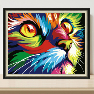 新款diy钻石画 彩绘猫点钻十字绣装饰画满钻 跨境专供厂家直销