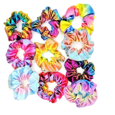 厂家现货批发大肠发圈欧美ins时尚百搭女式渐近镭射扎发绳发圈