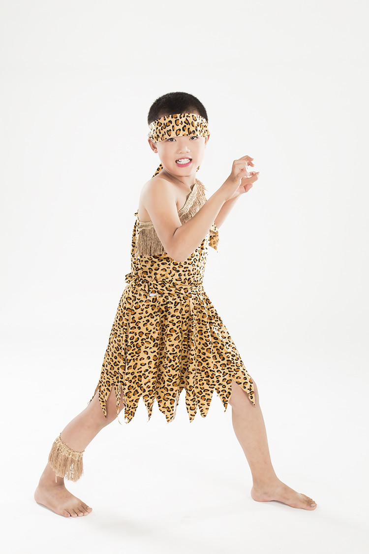 新款儿童小野人演出服少儿非洲印第安人土著服装大王叫我来巡山服