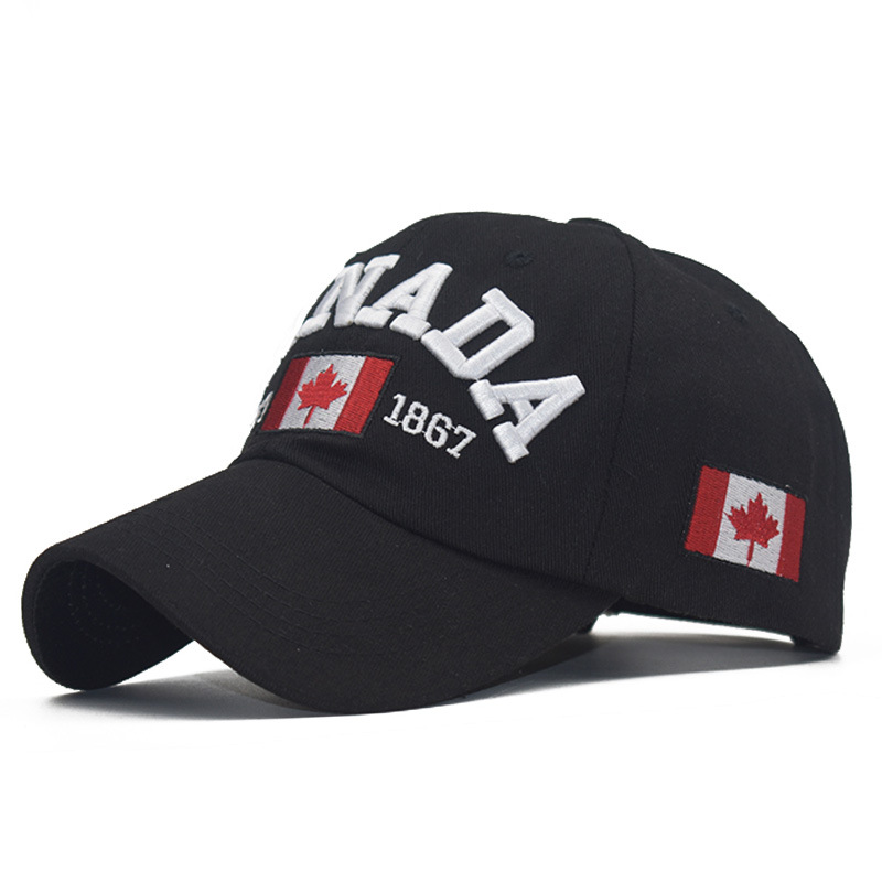 Aliexpress Ebay Popular Letter Canada Baseball Cap Men's and Women's Canadian Baseball Cap Cotton All-Matching Peaked Cap