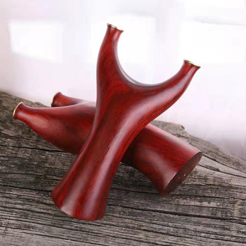 飞虎弹弓小叶紫檀户外木质竞技铜头弹弓钢珠扁皮筋弹弓批发