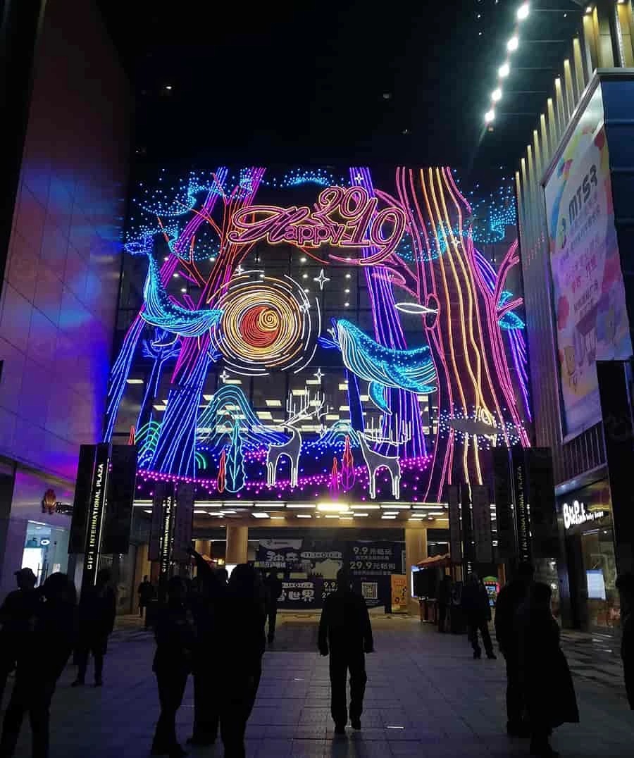 大型海洋主题商业节日幕墙灯饰画墙体亮化工程免费设计专业安装