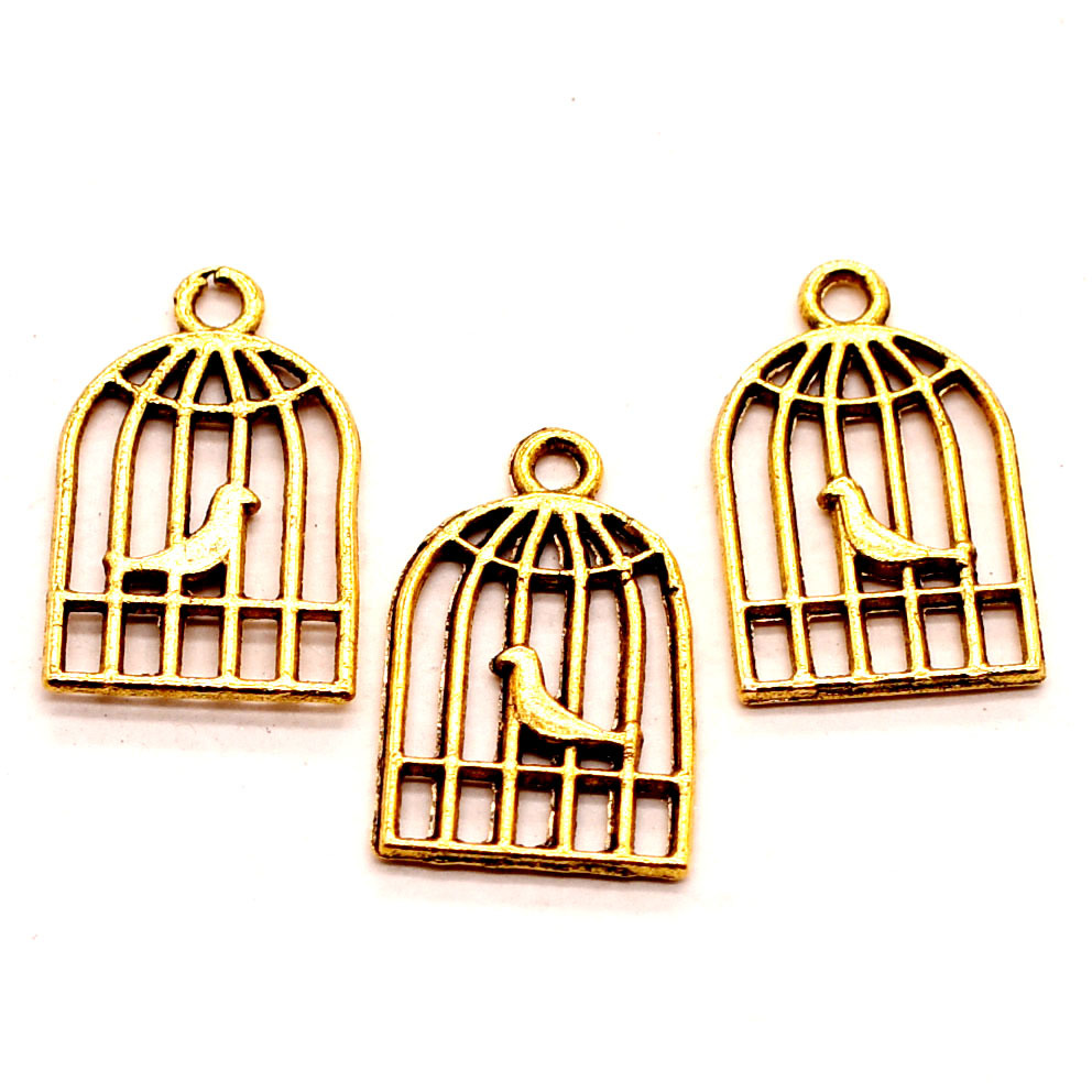 环保合金配件镂空鸟笼吊坠diy服装服饰挂件个性创意项链吊坠挂件