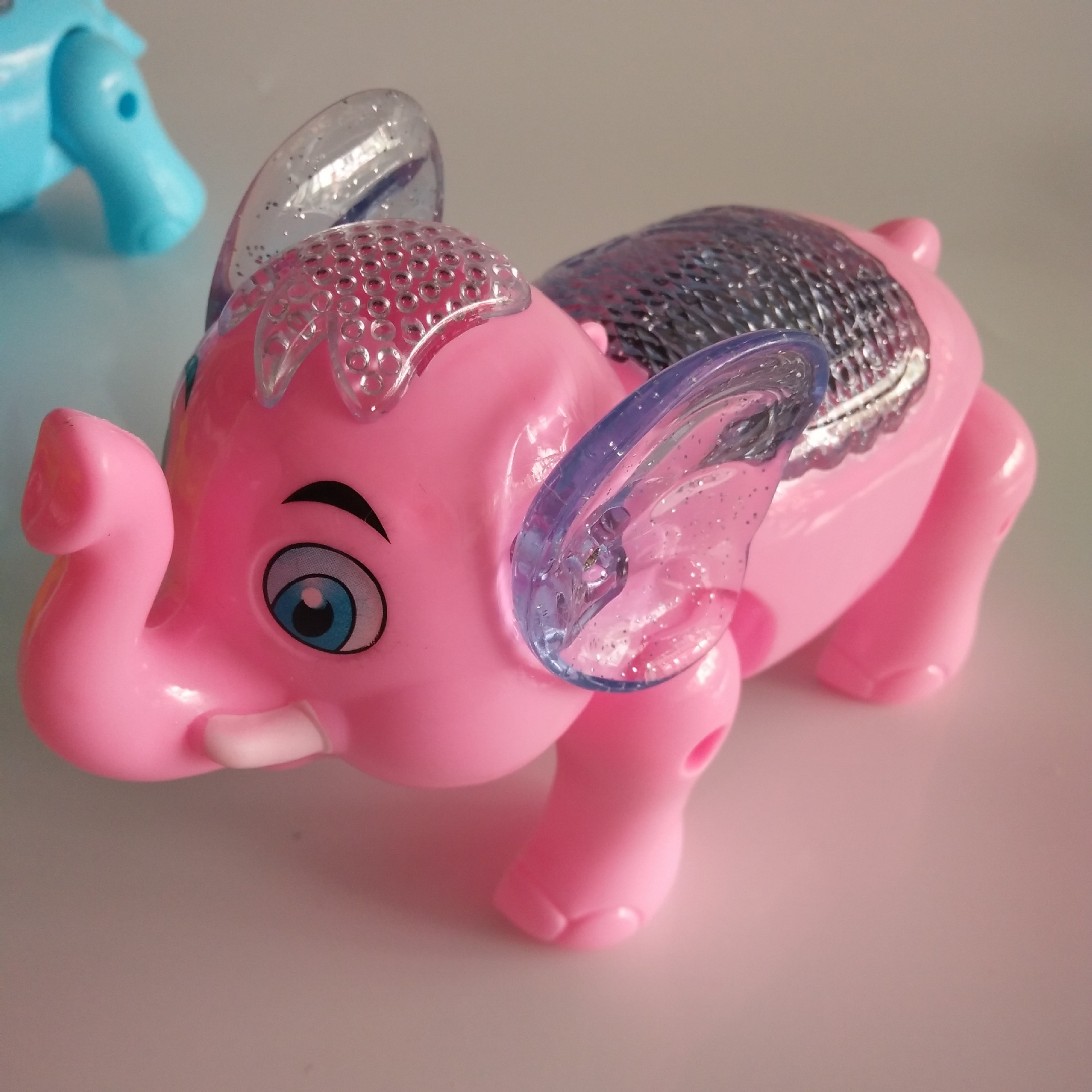 抖音快手网红产品6632a牵绳大象 地摊热卖发光电动玩具走路大象