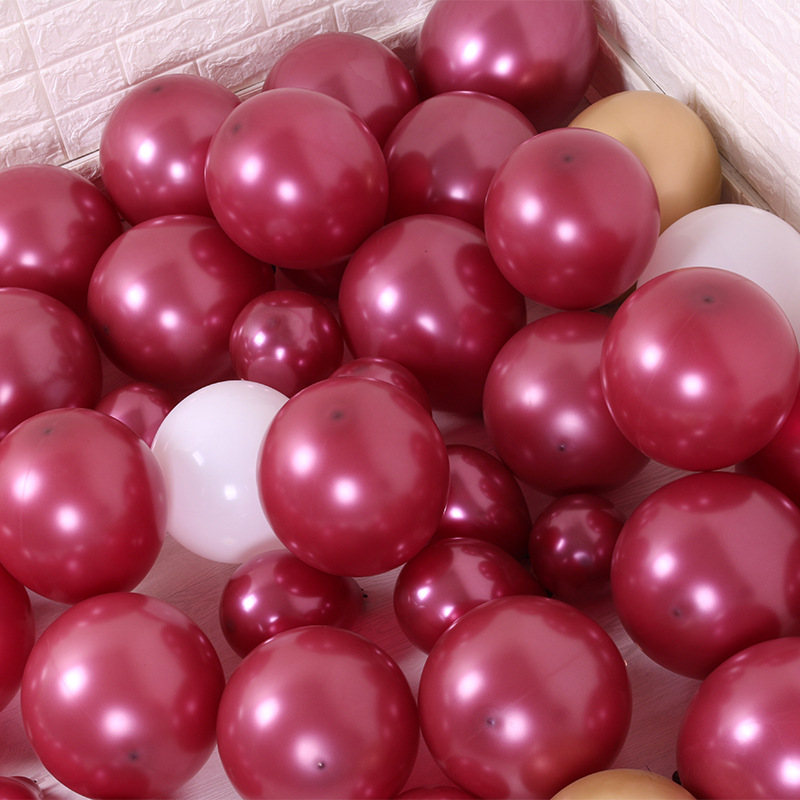 2克加厚酒红色气球 生日派对求婚婚房装饰气球