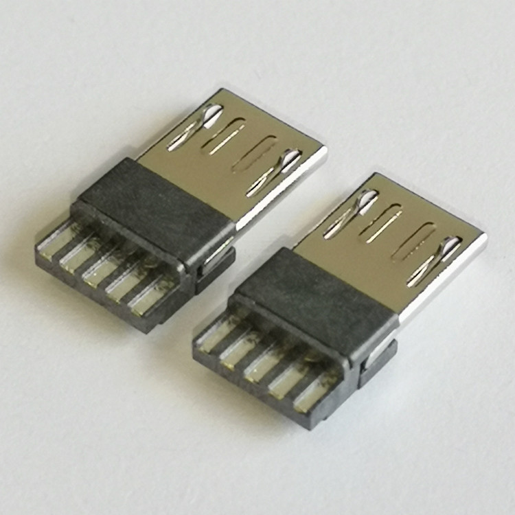 micro usb短体插头安卓5芯数据端子micro 5pin前五后五一体式公头