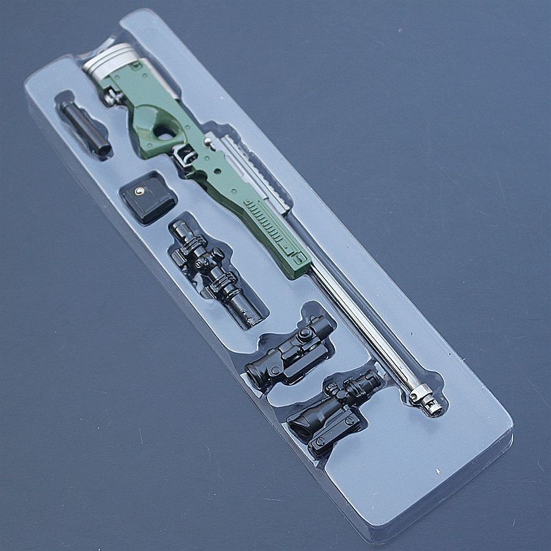 绝地大逃杀吃鸡武器awm狙击枪模型摆件合金兵器钥匙扣一件代发