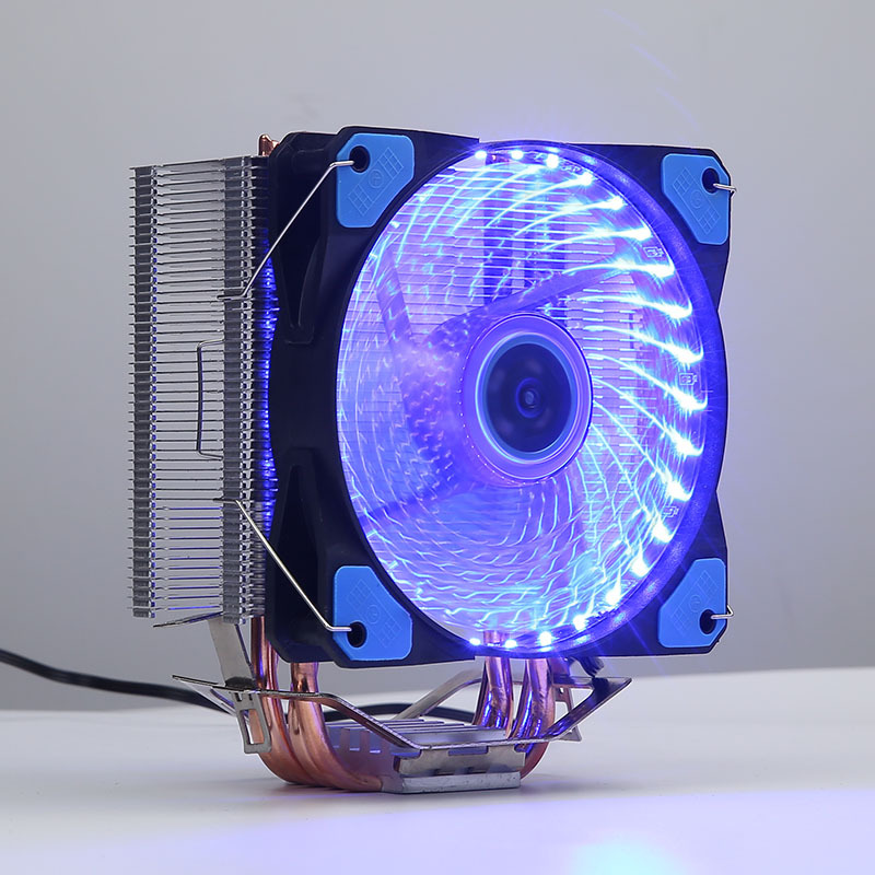 4热管散热器 塔式铜管cpu风扇 12公分发光风扇 intel amd多平台