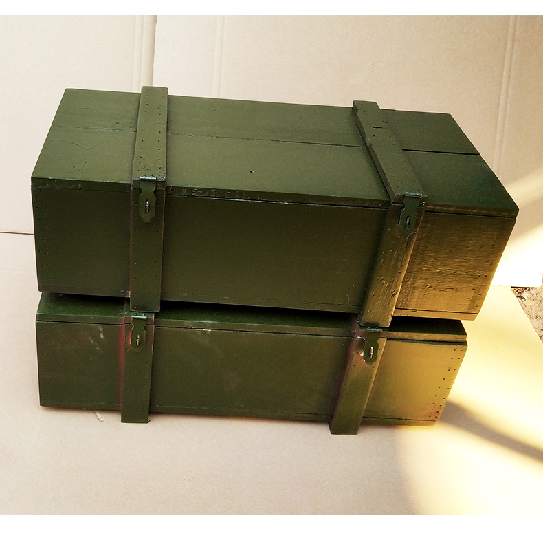 全木质手工弹药箱表演装饰话剧道具手榴弹实木箱子道具 美观