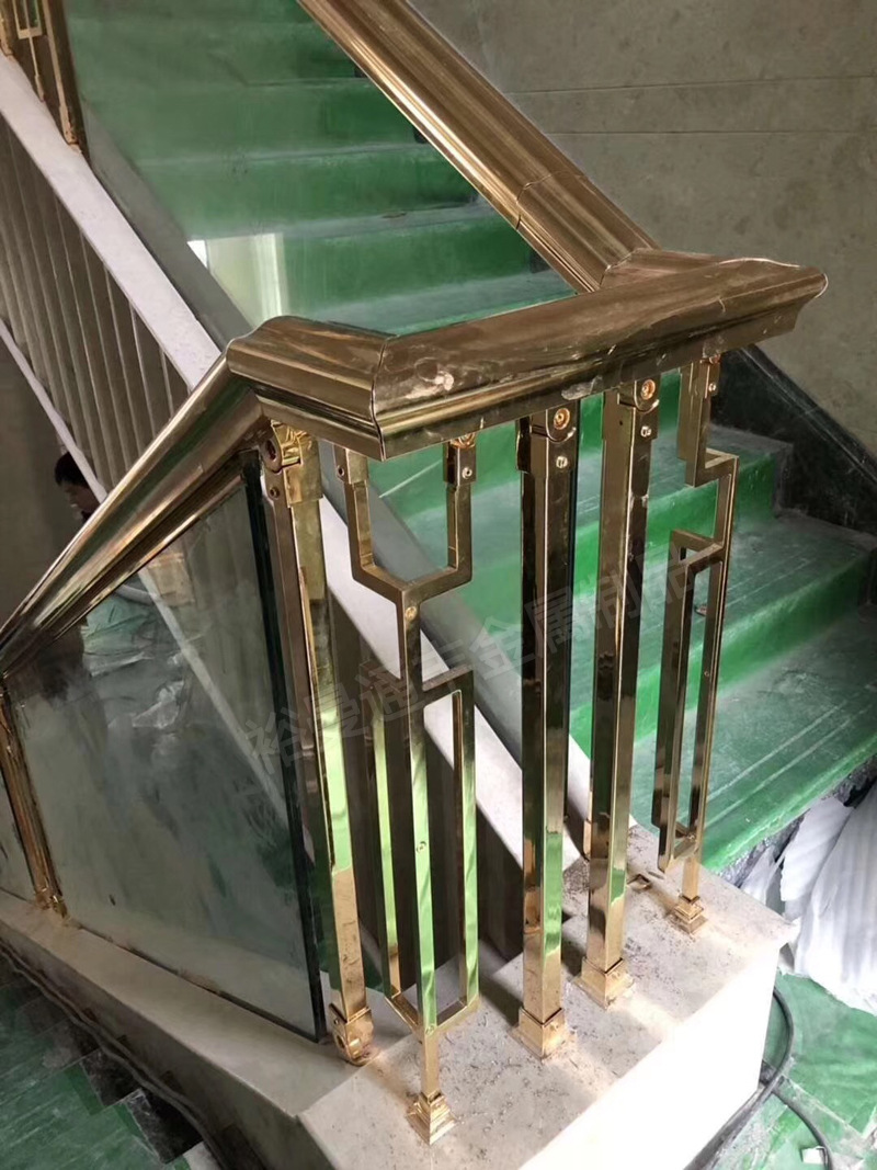 售楼部别墅内庭院复式欧式豪华304不锈钢楼梯扶手护栏围栏栏杆