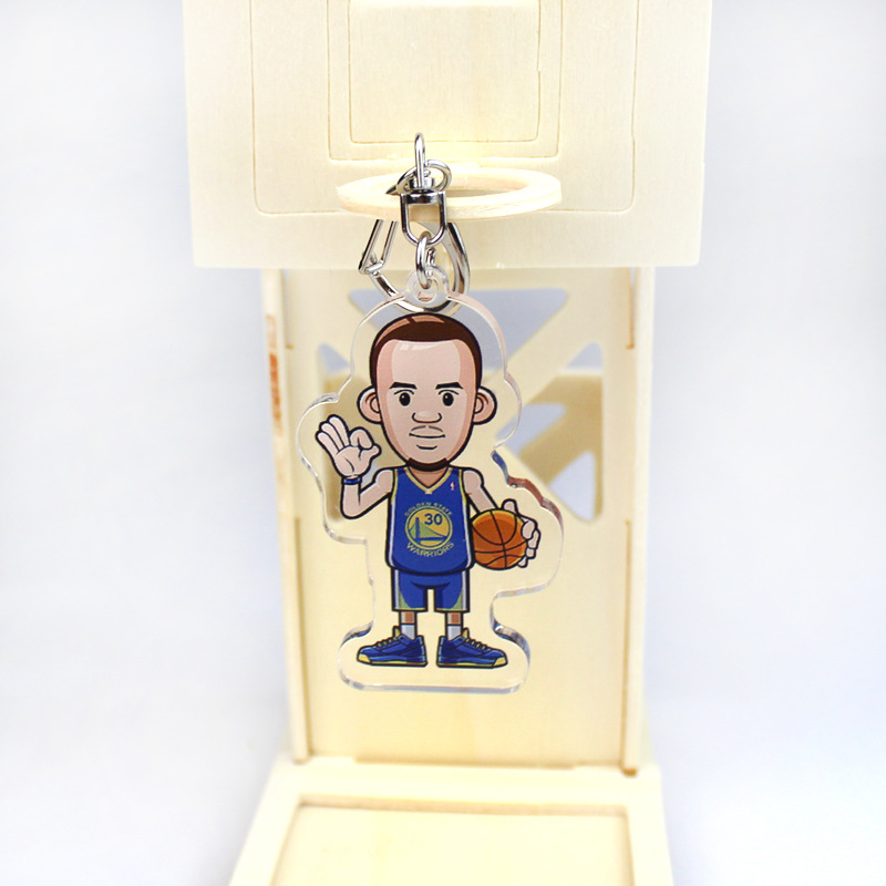 nba篮球明星钥匙扣 詹姆斯 科比 库里 利拉德周边 亚克力人形挂件