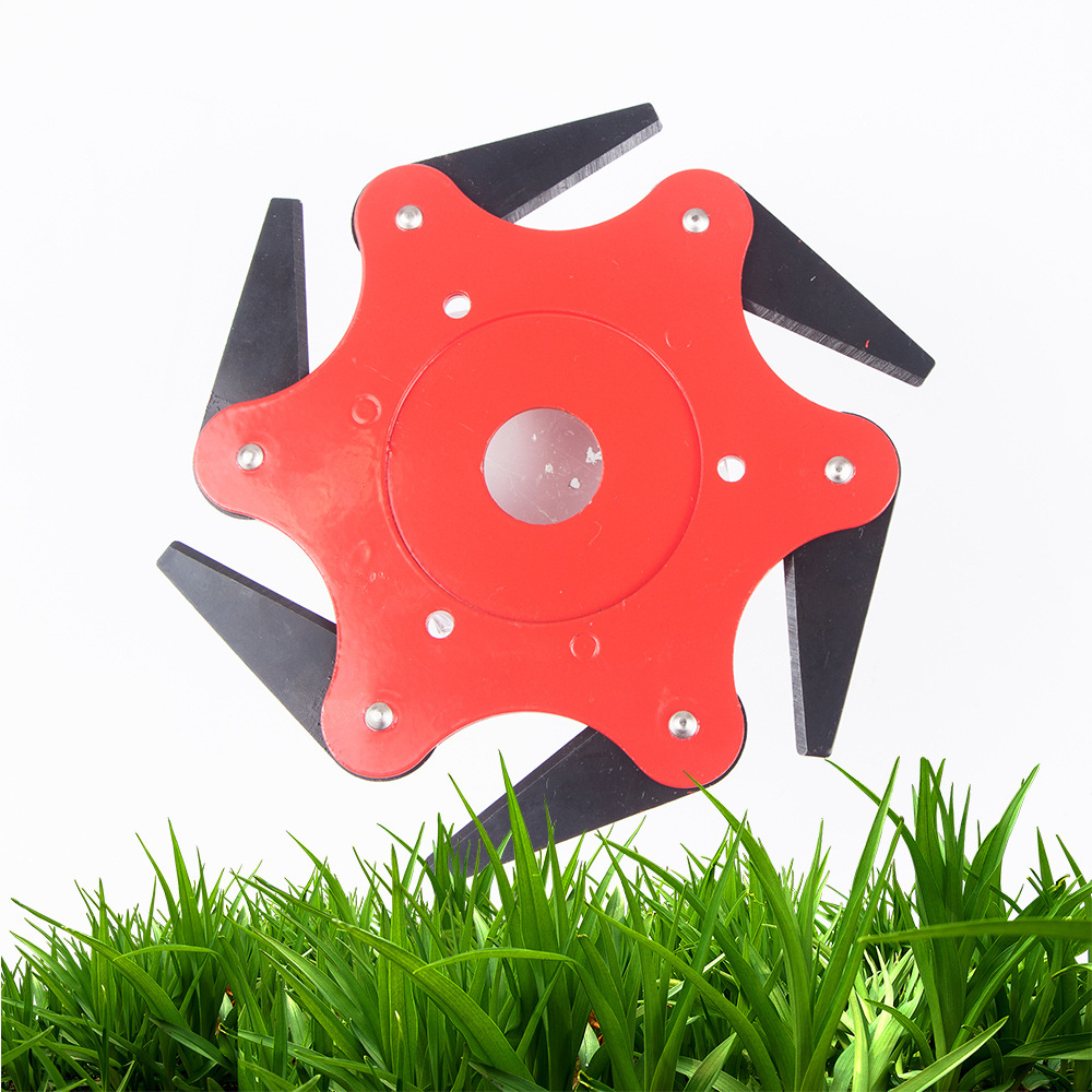 六叶刀打草头割草机配件合金锰钢刀片 农用6叶打草器