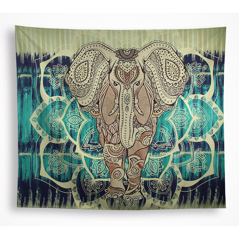 印度挂布墙壁装饰布艺棉手绘大象壁挂毯子 民族风挂毯 可定制