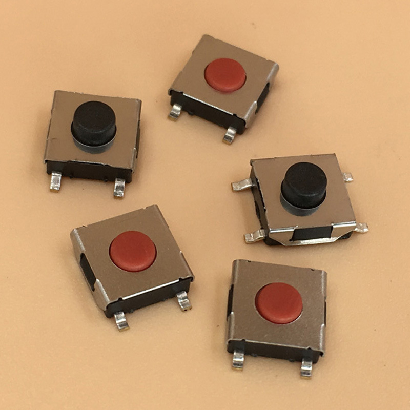 轻触开关厂家供应 贴片红色按钮四脚轻触按键 6x6点动电器微按钮