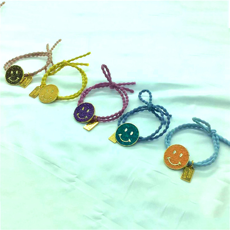 日韩可爱卡通笑脸头绳 少女扎头发百搭橡皮圈 女式装饰发圈批发