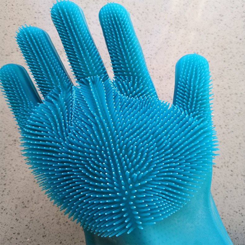 带刺撸毛手套宠物洗澡手套硅胶宠物店防水防滑带刷狗猫手套男女