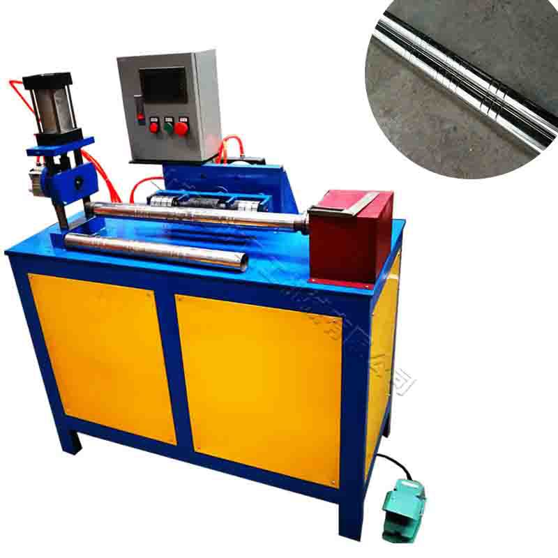 全自动不锈钢管滚花机桌椅凳脚压花压痕机圆管花纹管滚压成型机