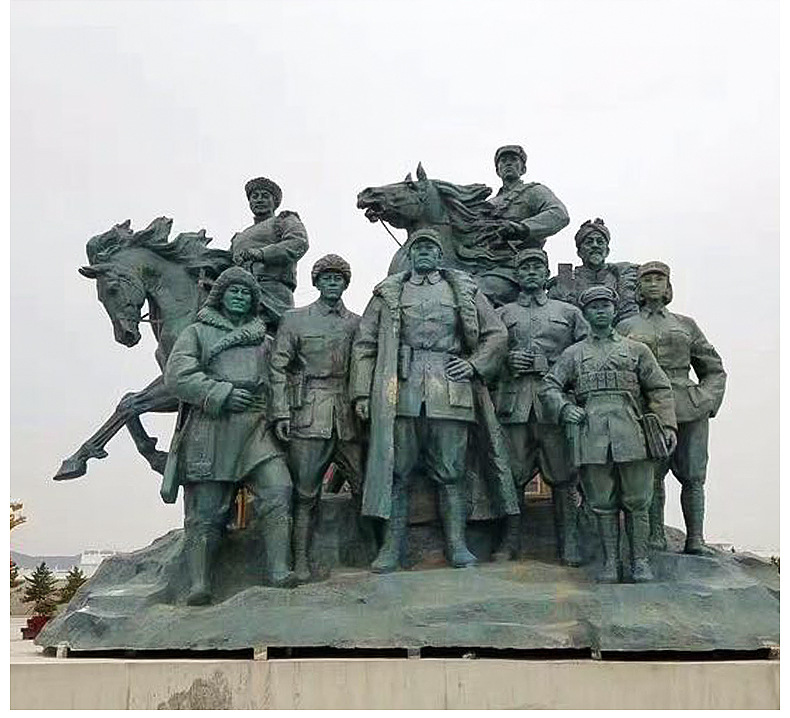 八路军战士雕塑广场装饰摆件 铜雕厂家