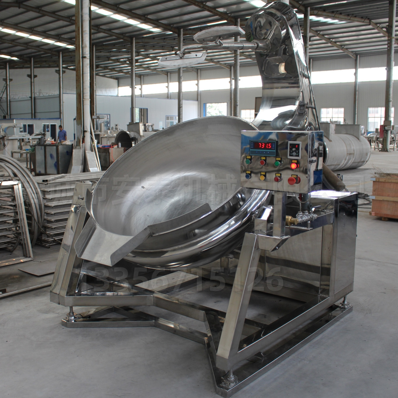 批发秋梨膏熬制搅拌锅 复合调料炒锅 全自动咖喱酱搅拌炒锅厂家