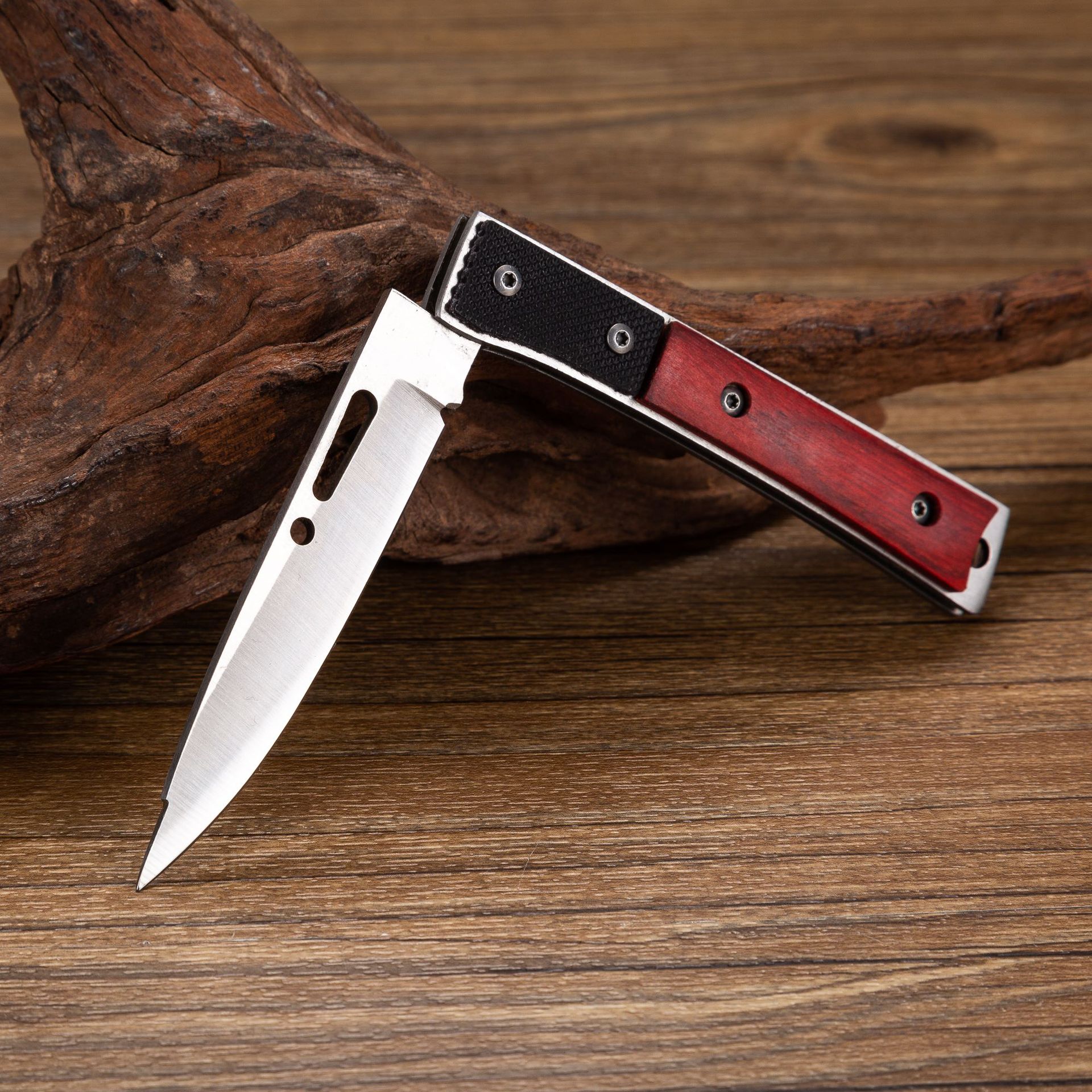 淳美小刀8105不锈钢红木折叠户外刀具水果刀精品厂家直销削皮刀