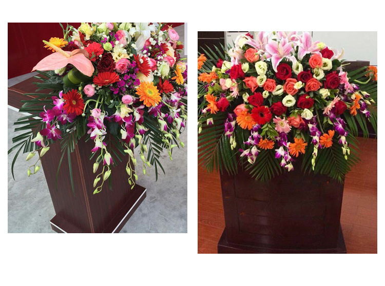 厂家批发讲台花挂钩鲜花挂式花泥架演讲台桌挂架塑料支架会议花架