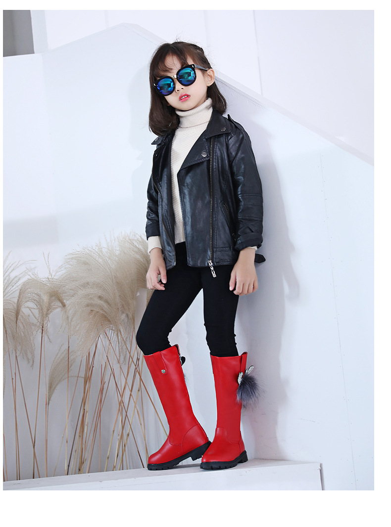 2020秋冬新款女童长筒靴批发韩版卡通加绒软底女孩皮靴时尚儿童靴