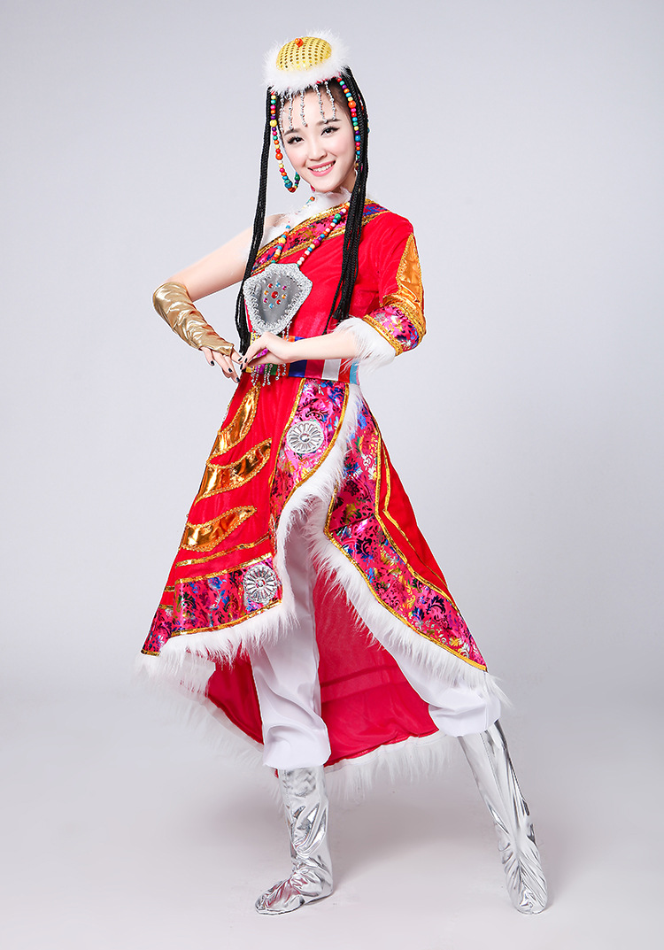 藏族舞蹈服套装女成人2019新款西藏少数民族演出服装广场舞民族风