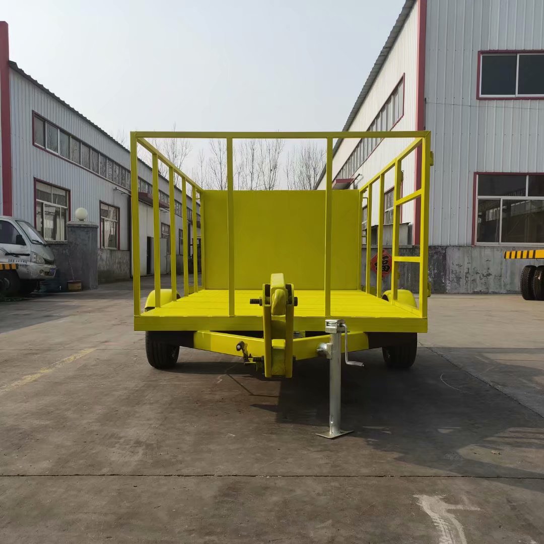 1吨可折叠爬梯小拖车爬梯拖车 小型定制拖车工业运输工具车出口