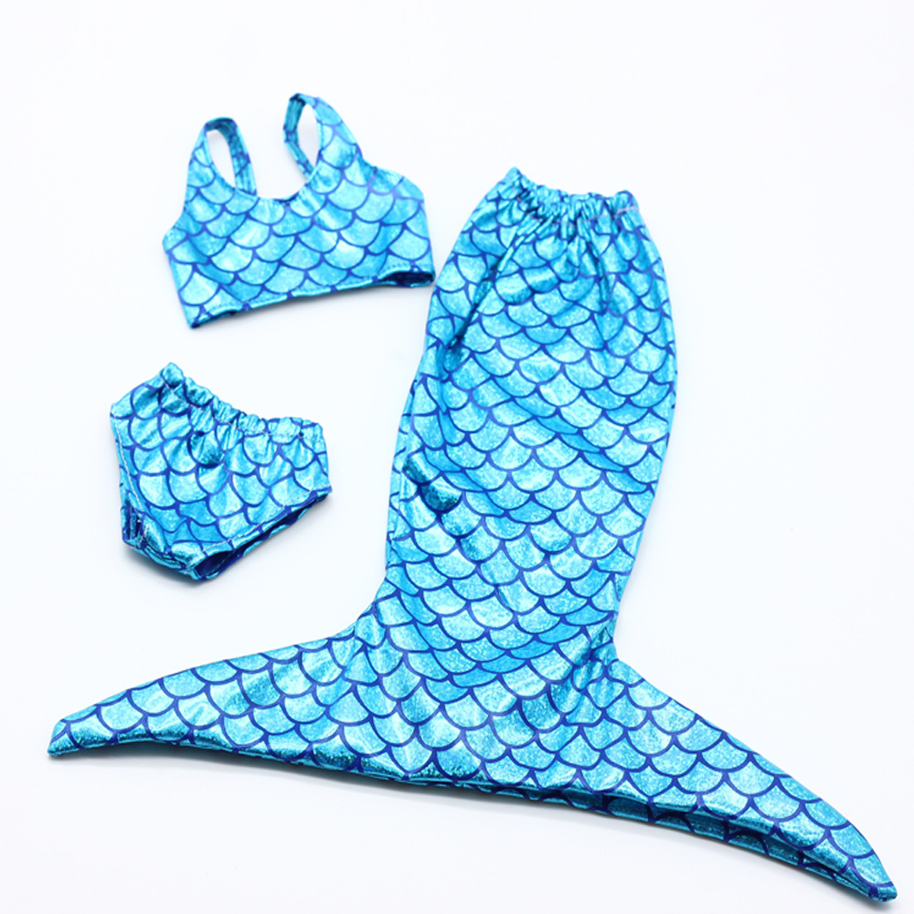 美国娃娃美人鱼衣 夏芙娃娃沙滩比基尼 三件套鱼衣