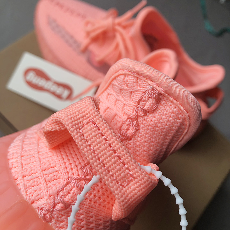 粉色椰子鞋350v2女满天星真爆女鞋欧洲限定2019新款运动跑步鞋子