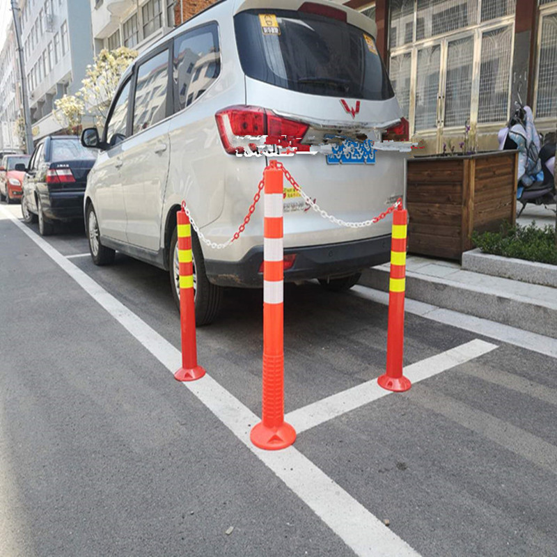 塑料警示柱弹力柱86cm反光柱pu橡胶柔性挡车防撞柱隔离护栏停车桩