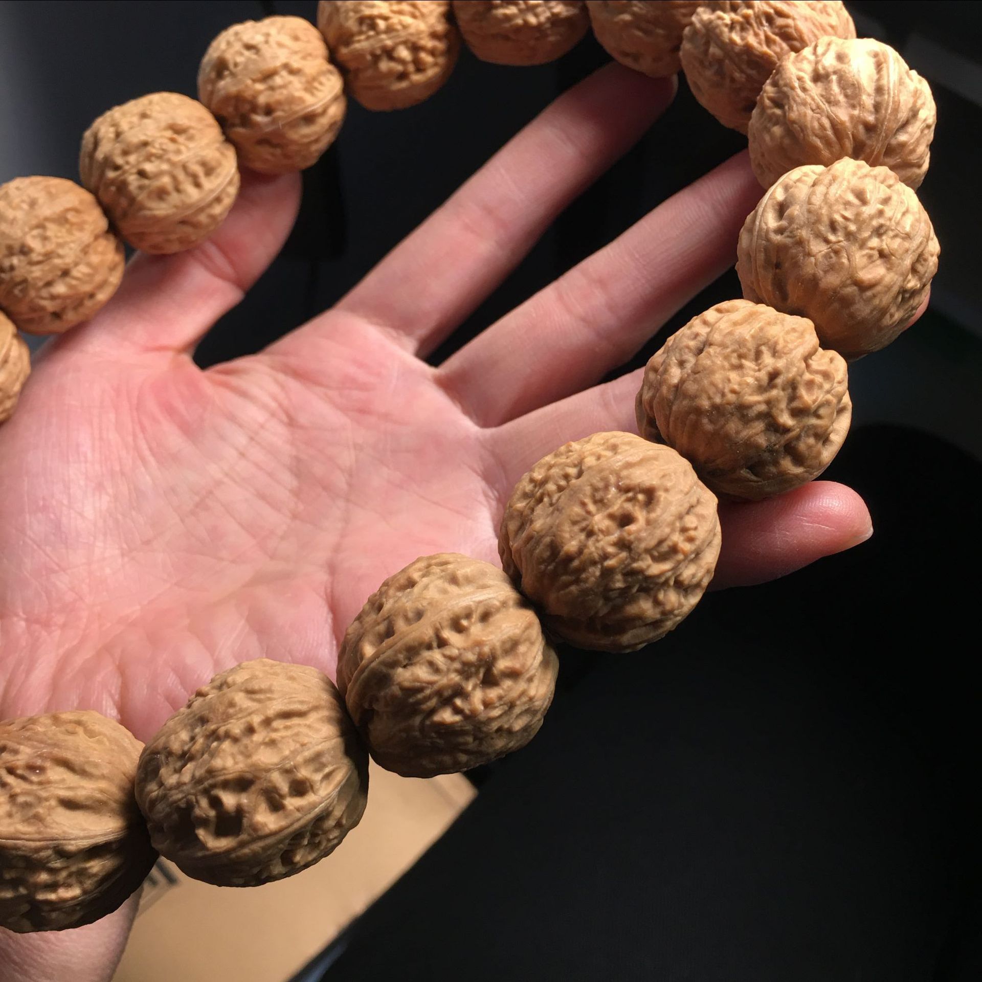 野生京八棱秋子小核桃手持 高密度粗纹 18颗 手串蛤蟆头26左右