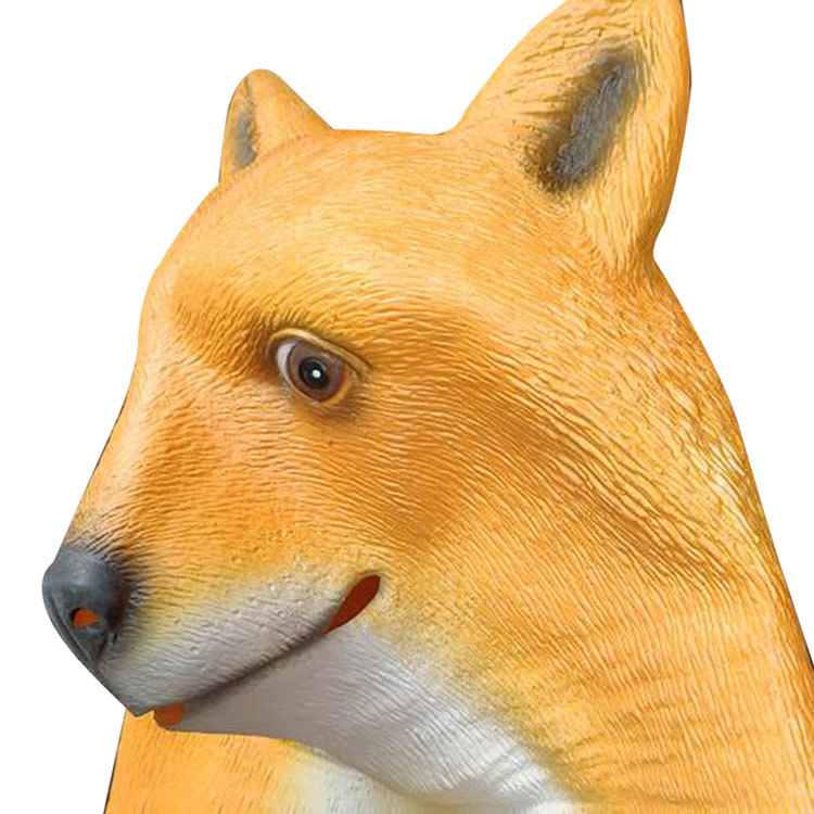 万圣节动物面具神烦狗头套黄色秋田犬单身狗脸罩舞会派对道具玩具