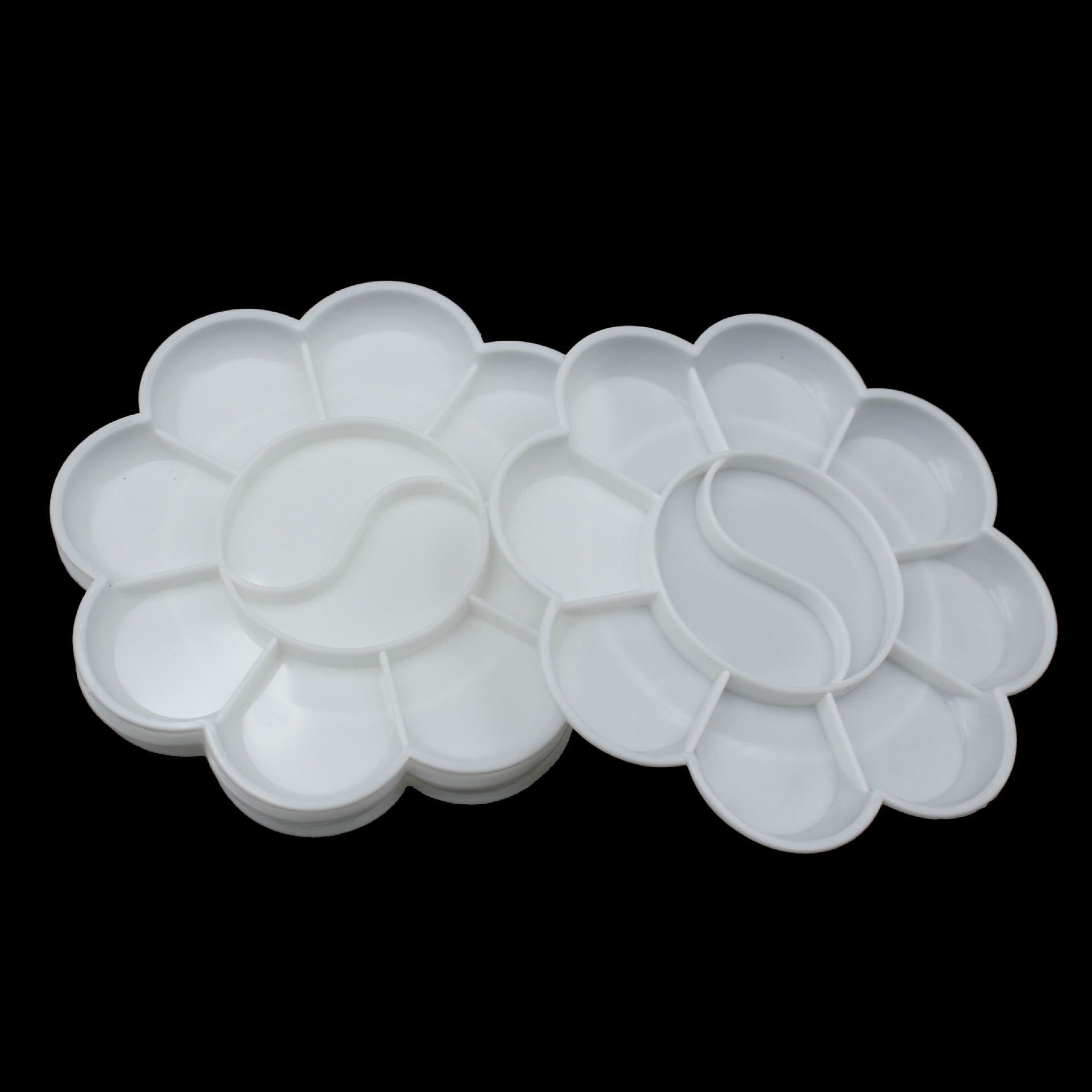 厂家直销小号梅花形调色盘加厚梅花盘透明调色碟画画调色盒颜料盘