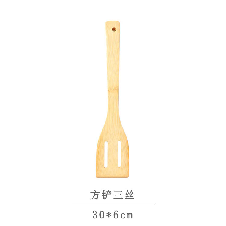 Bamboo Spoon Bamboo Shovel Set Non-Stick Spatula 6-Piece Carbonized Bamboo Wooden Turner Wooden Spoon Kitchenware Factory Direct Sales