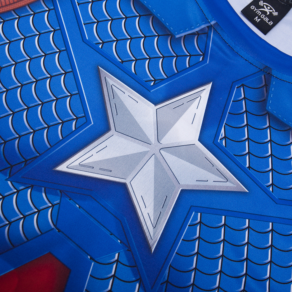 漫威美国队长衣服复仇者联盟4周边cos同款鱼鳞战衣漫威t恤